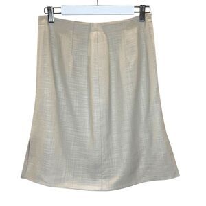 Escada Vintage Silk & Wool Blend Beige A-Line Skirt - Women's 8 (US) / 40 (EU)